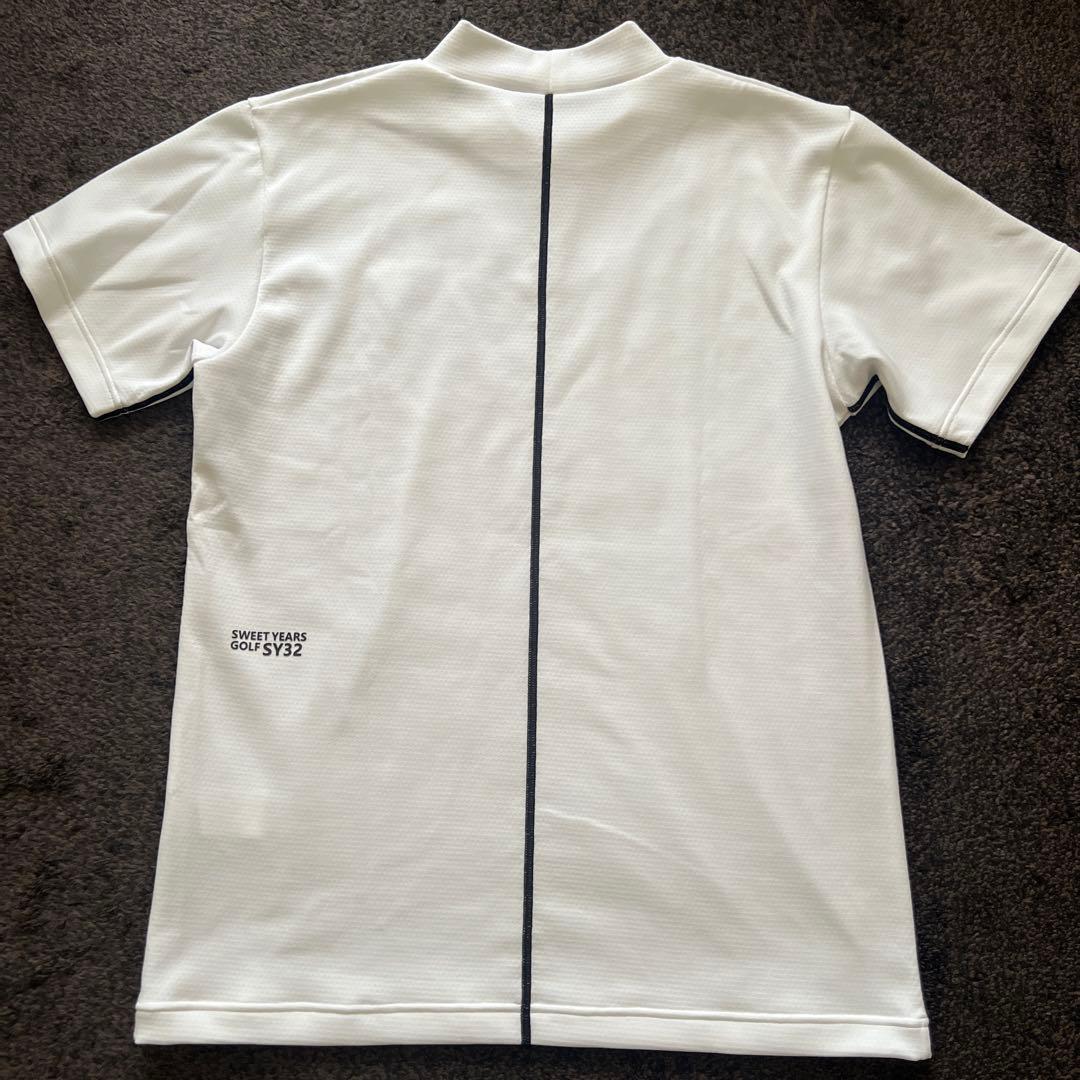 SY32 GOLF メンズ 半袖モックネック 白 Mサイズ