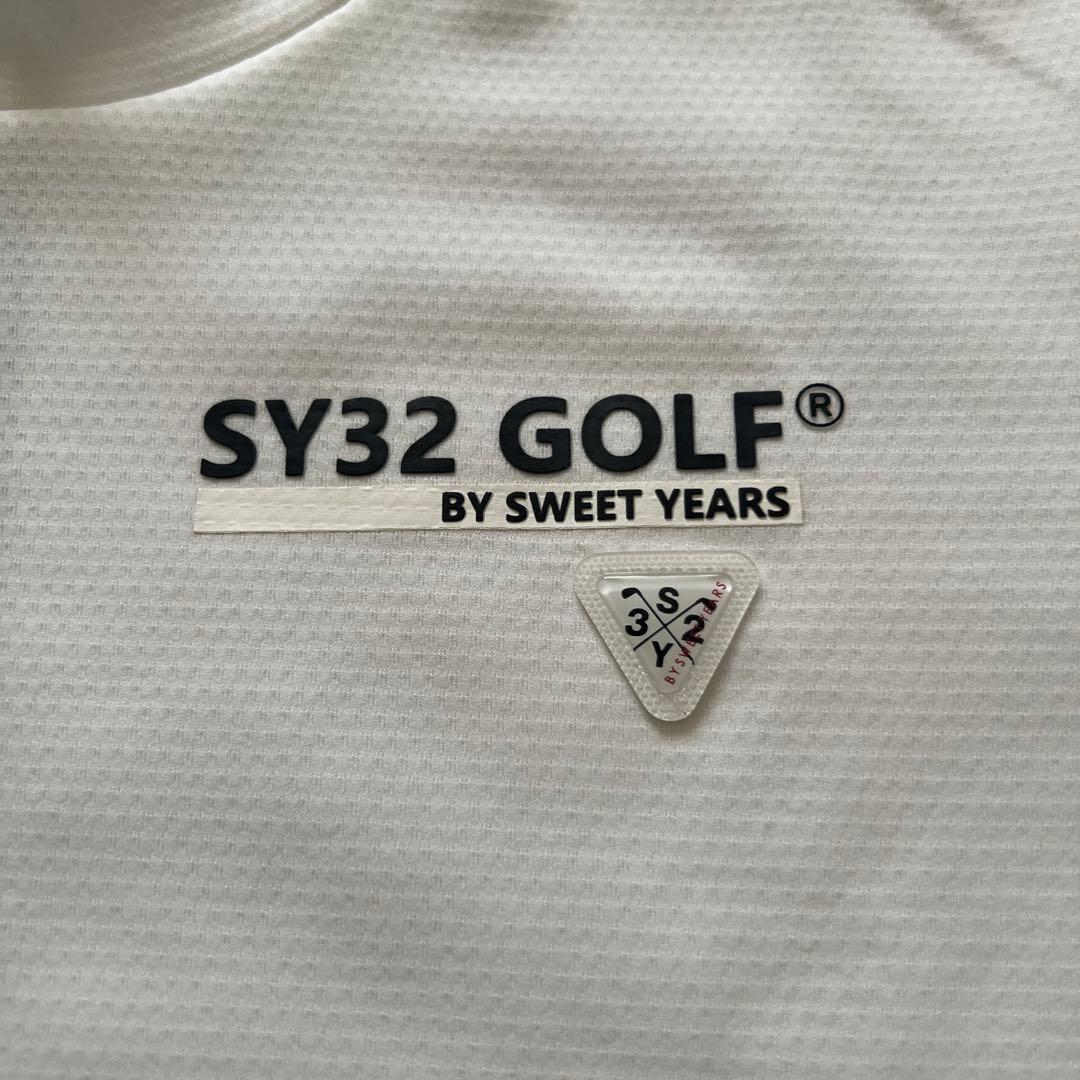SY32 GOLF メンズ 半袖モックネック 白 Mサイズ