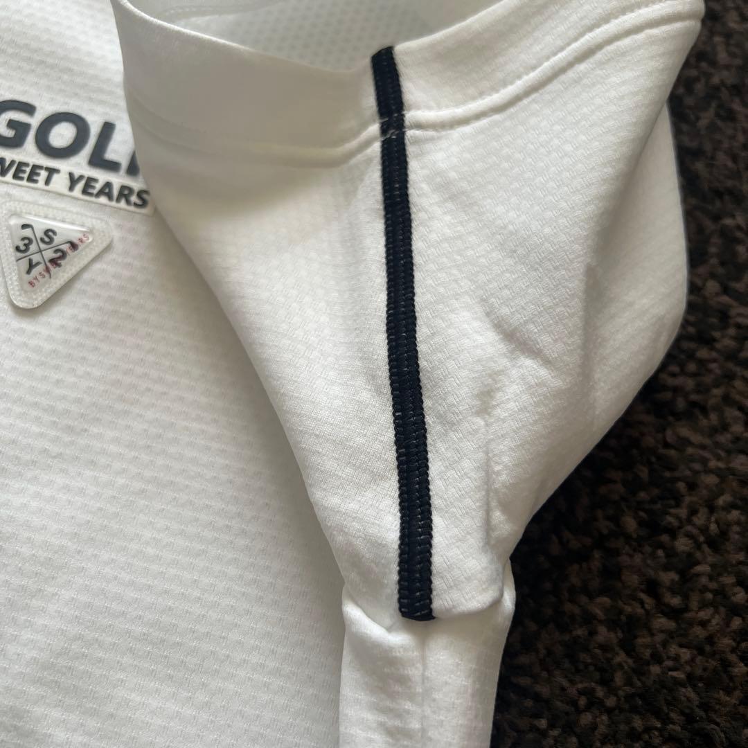 SY32 GOLF メンズ 半袖モックネック 白 Mサイズ