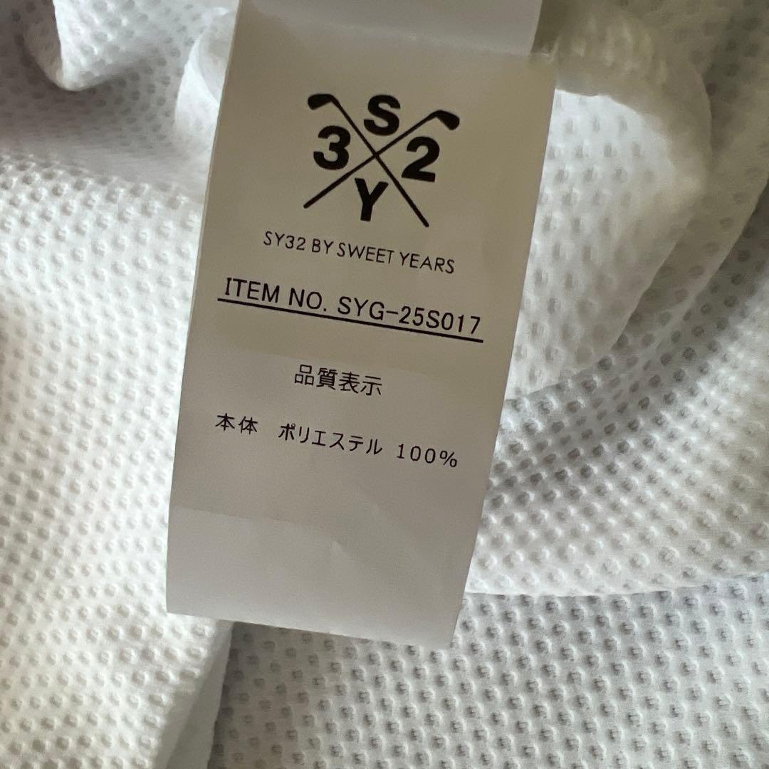 SY32 GOLF メンズ 半袖モックネック 白 Mサイズ