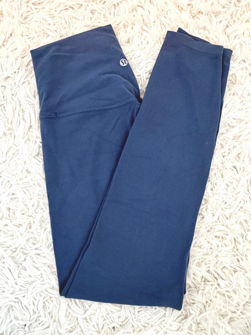 【美品】lululemon ヨガパンツ サイズ4 ネイビー ショッパー付き