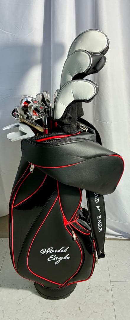 ①M1【美品】ワールドイーグルゴルフクラブ14本セット　キャディーバック付