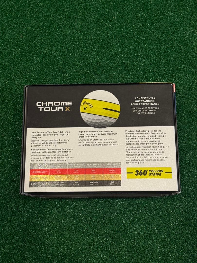Callaway クロムツアーＸ　360°イエローストライプ 白 ゴルフボール
