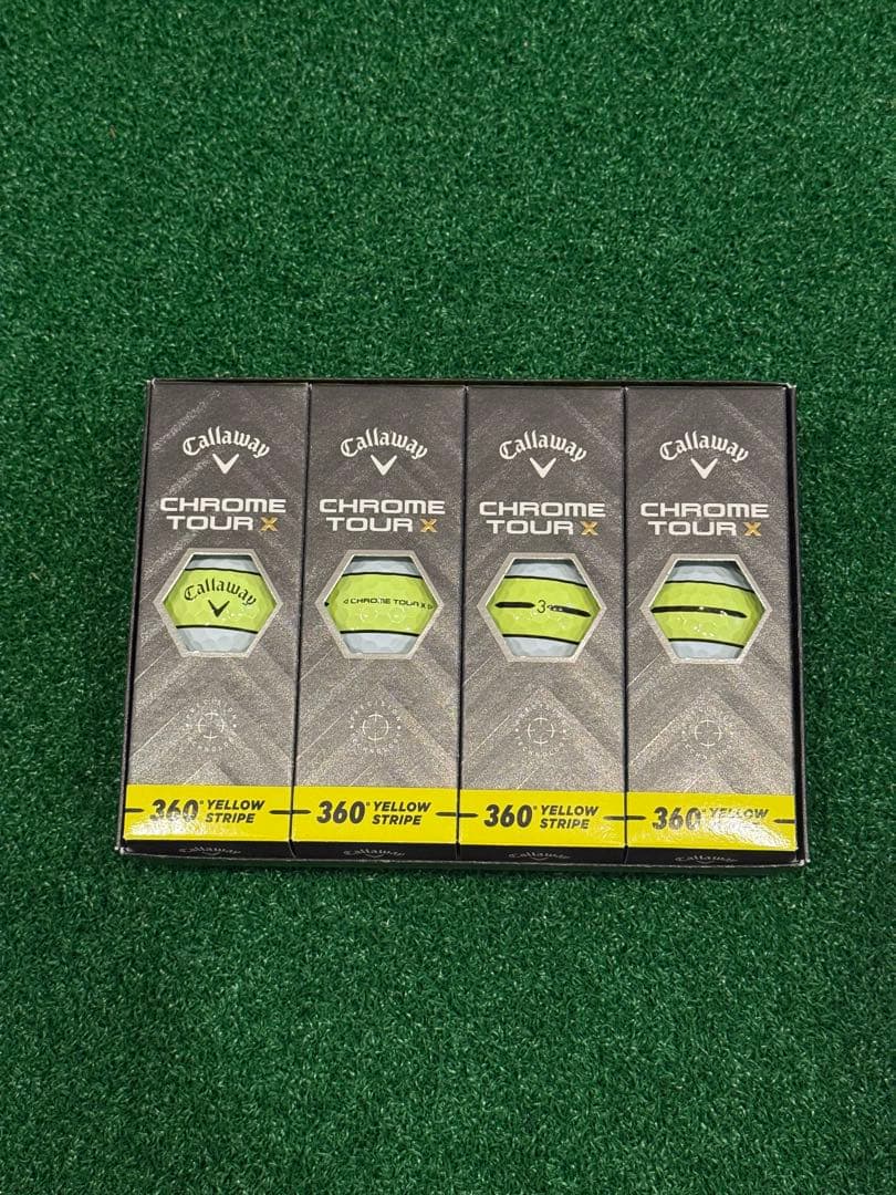 Callaway クロムツアーＸ　360°イエローストライプ 白 ゴルフボール
