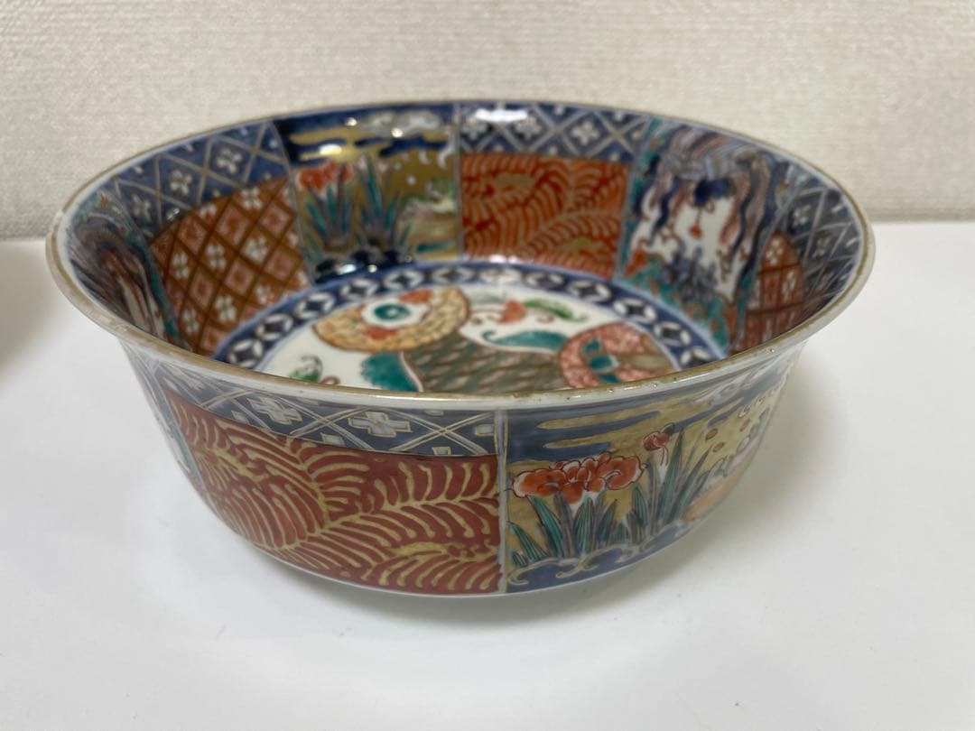 【現状品】古伊万里 有田焼 三ツ鉢 金彩 朱絵 アンティーク 時代物