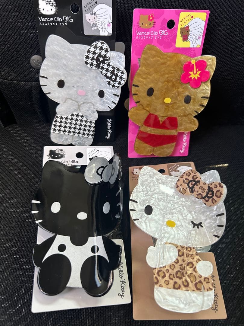 新品 キティちゃん バンスクリップ ビッグクリップ 4個セット 日焼けキティ　他