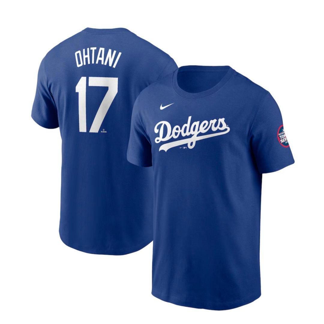 【L】東京シリーズ限定 袖パッチ付 ナイキ 大谷翔平 ナンバーTシャツ MLB