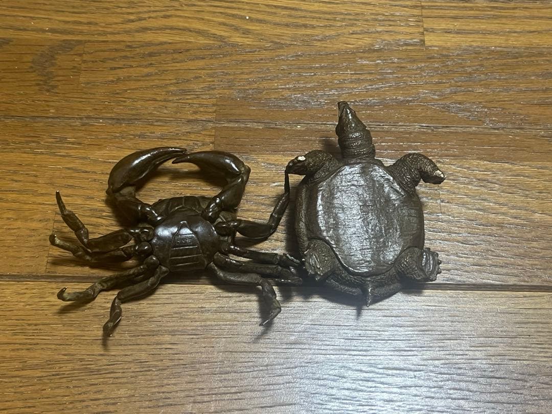 自在蟹　スッポン　置物　銘:安の介