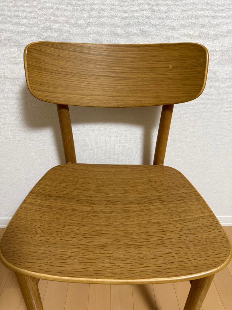 無印良品　ラウンドチェア・オーク材①