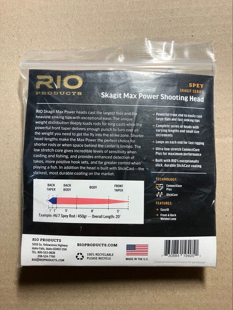フライライン RIO スカジットシューティングヘッド 450gr