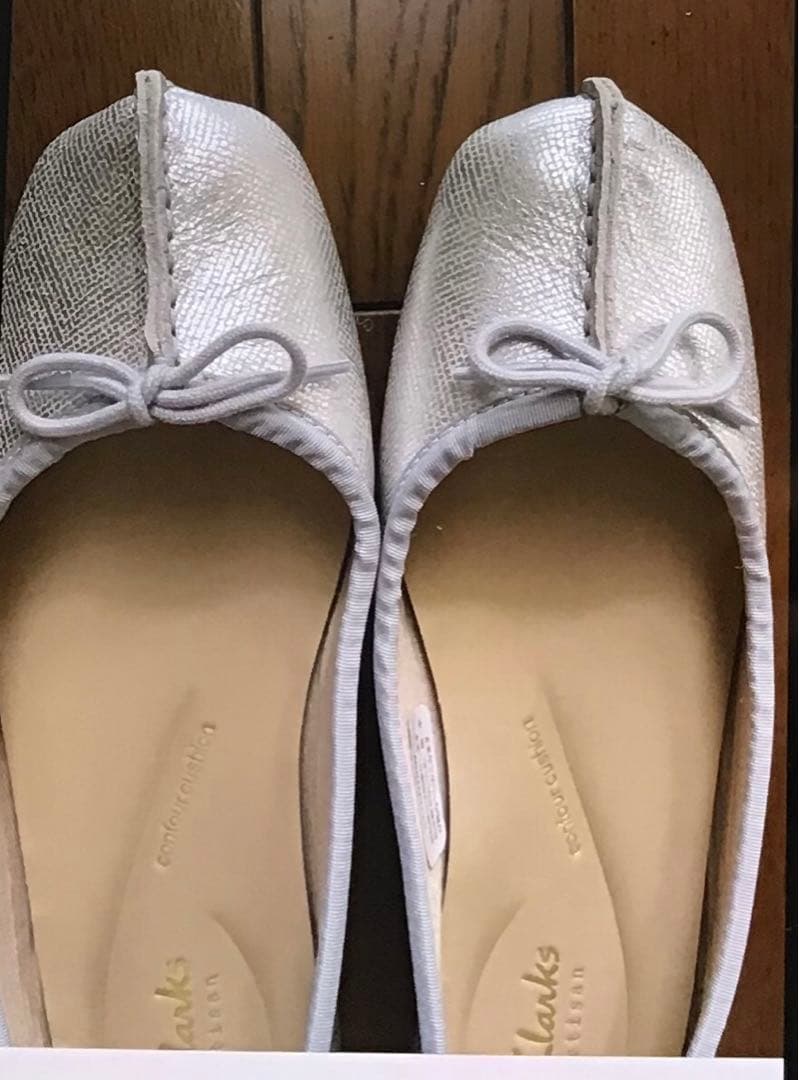 Clarks クラークス　バレーシューズ　シルバー　22、5 美品