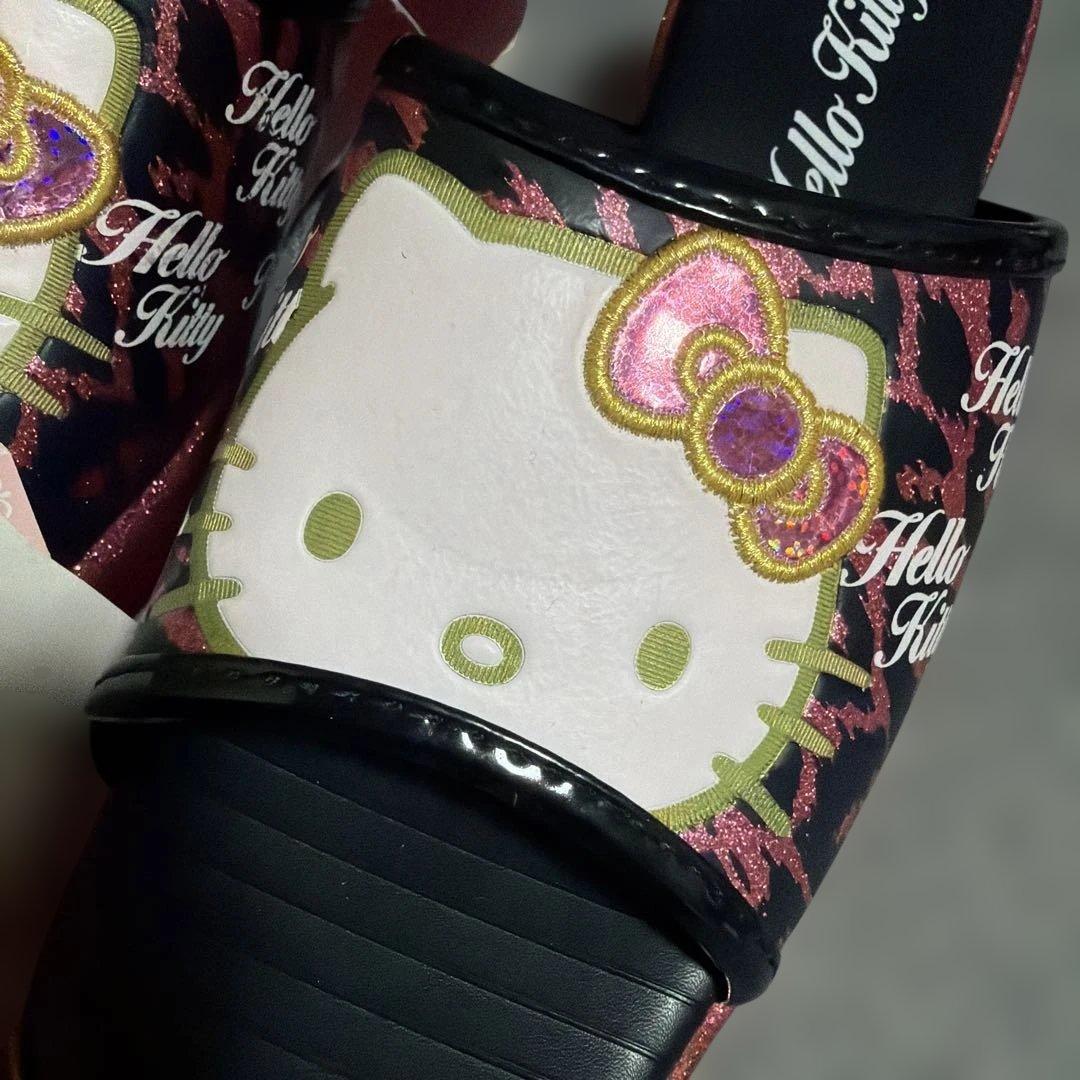 未使用　ハローキティ　厚底サンダル　ピンク/ヒョウ柄　カワイめGALでモテ美脚