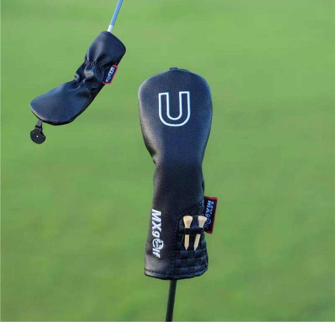 【新製品4点セット】新MXゴルフボールネイルティーホルダーT付きヘッドカバー黒