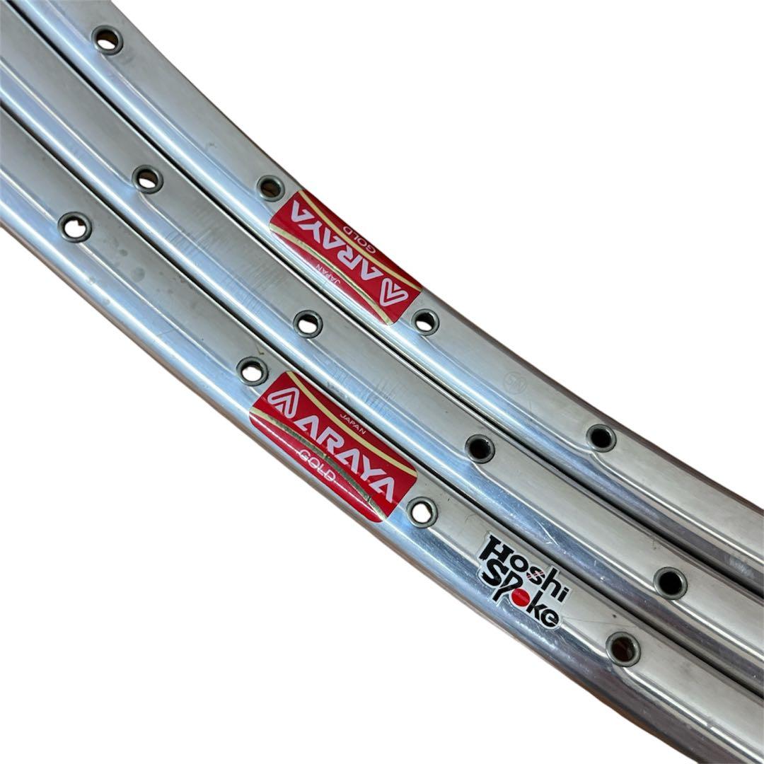 ARAYA RED リム 3本セット　NJSアラヤ16B GOLD競輪