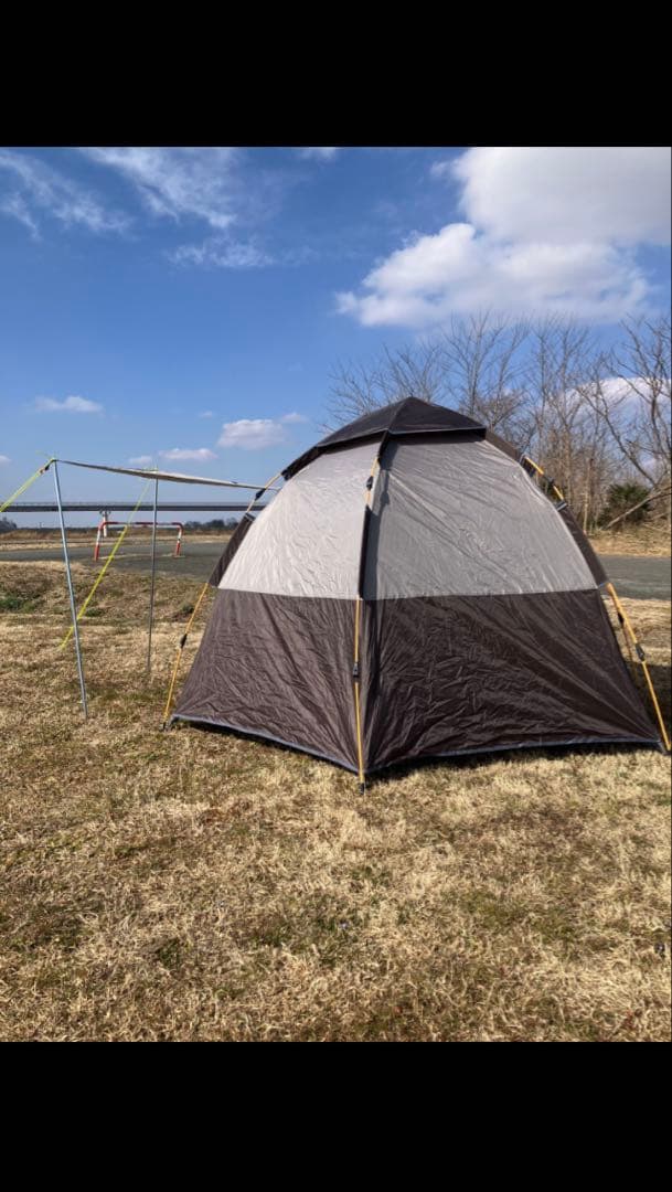 ドーム型キャンプテント グレー