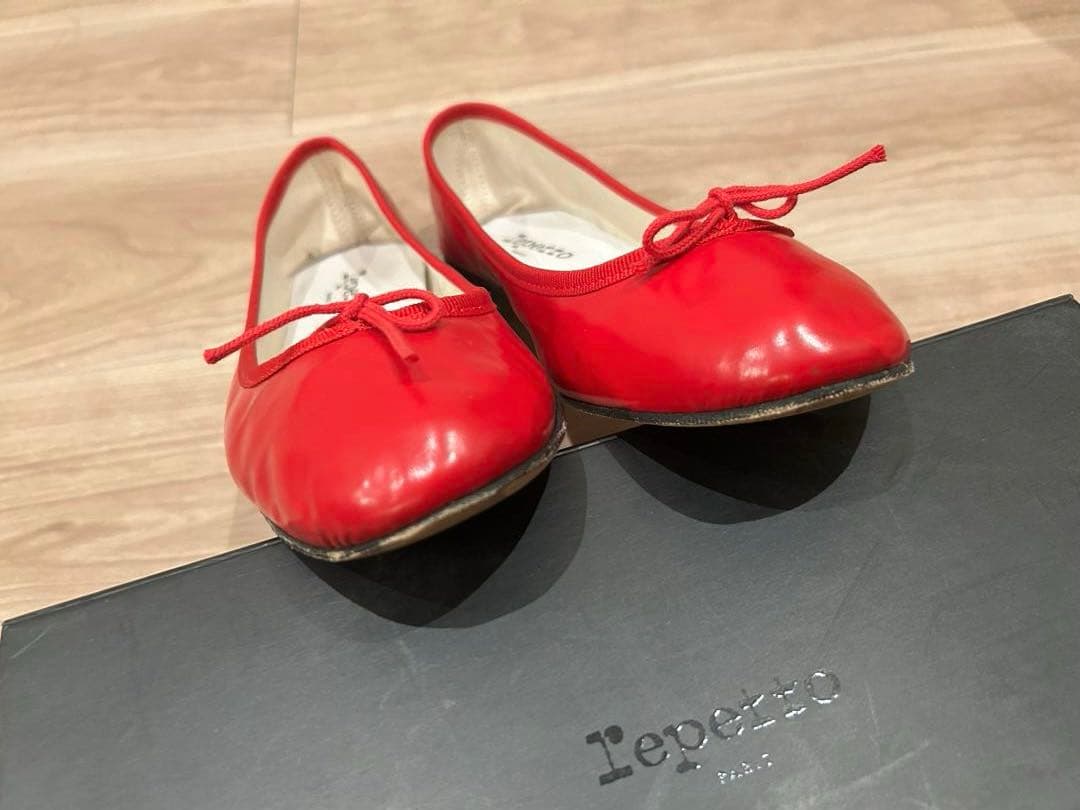 Repetto レペット サンドリオン 赤レザー バレエシューズ 40 24.5