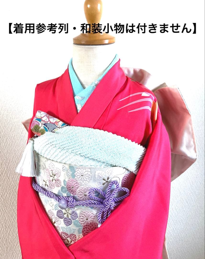 七五三　7歳　作り帯　だらり舞妓風　つまみ細工　ハーフ成人式　十三詣り　正絹