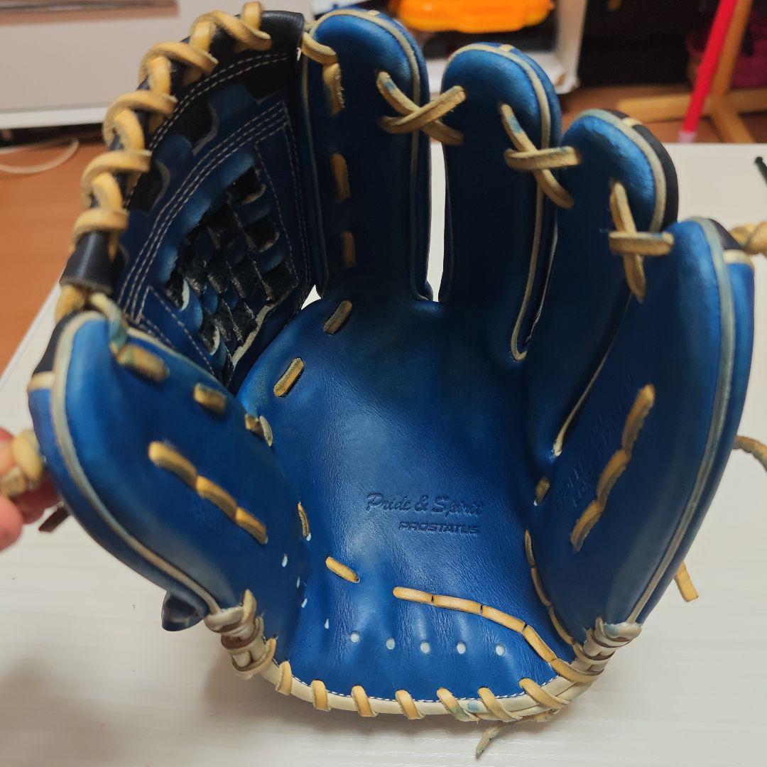 ZETT 軟式グローブ 青 プロステイタス 源田モデル