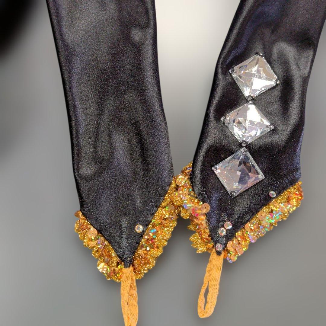 黒いオフショルダーダンスラテンドレスSサイズ