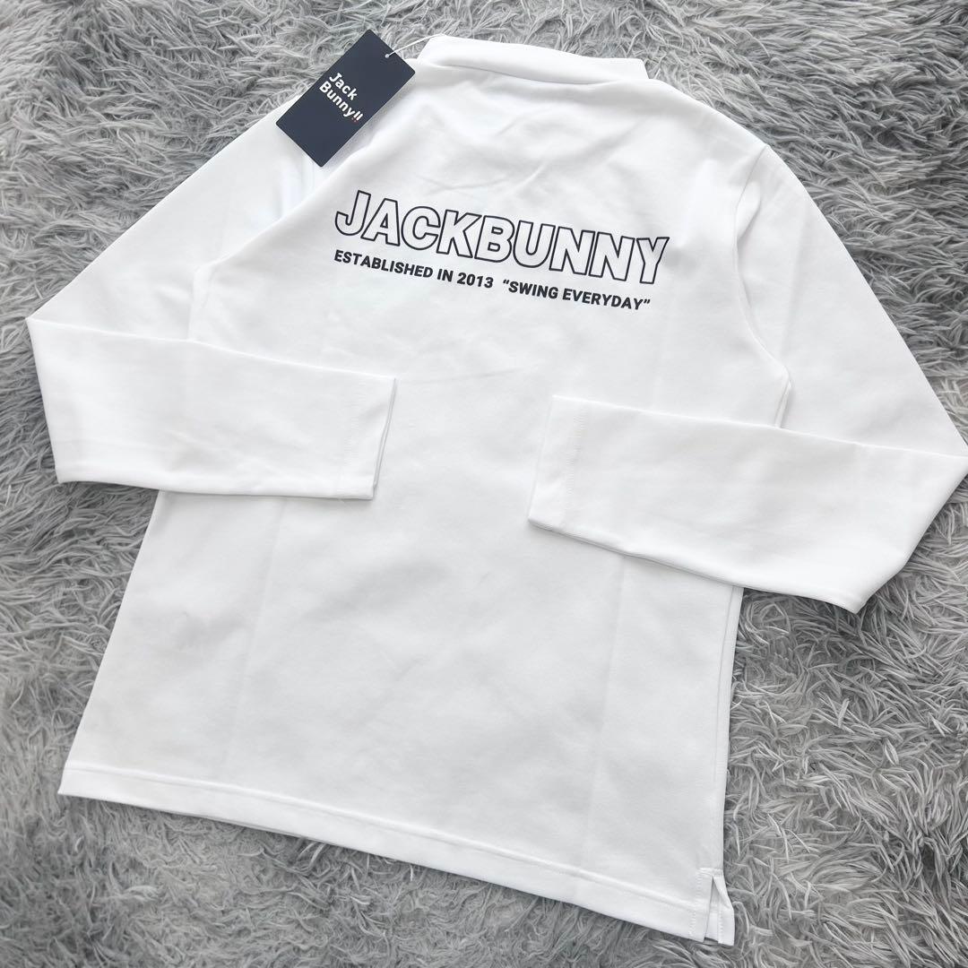 新品　ジャックバニー　モックネック　長袖カットソー　ホワイト　サイズ2