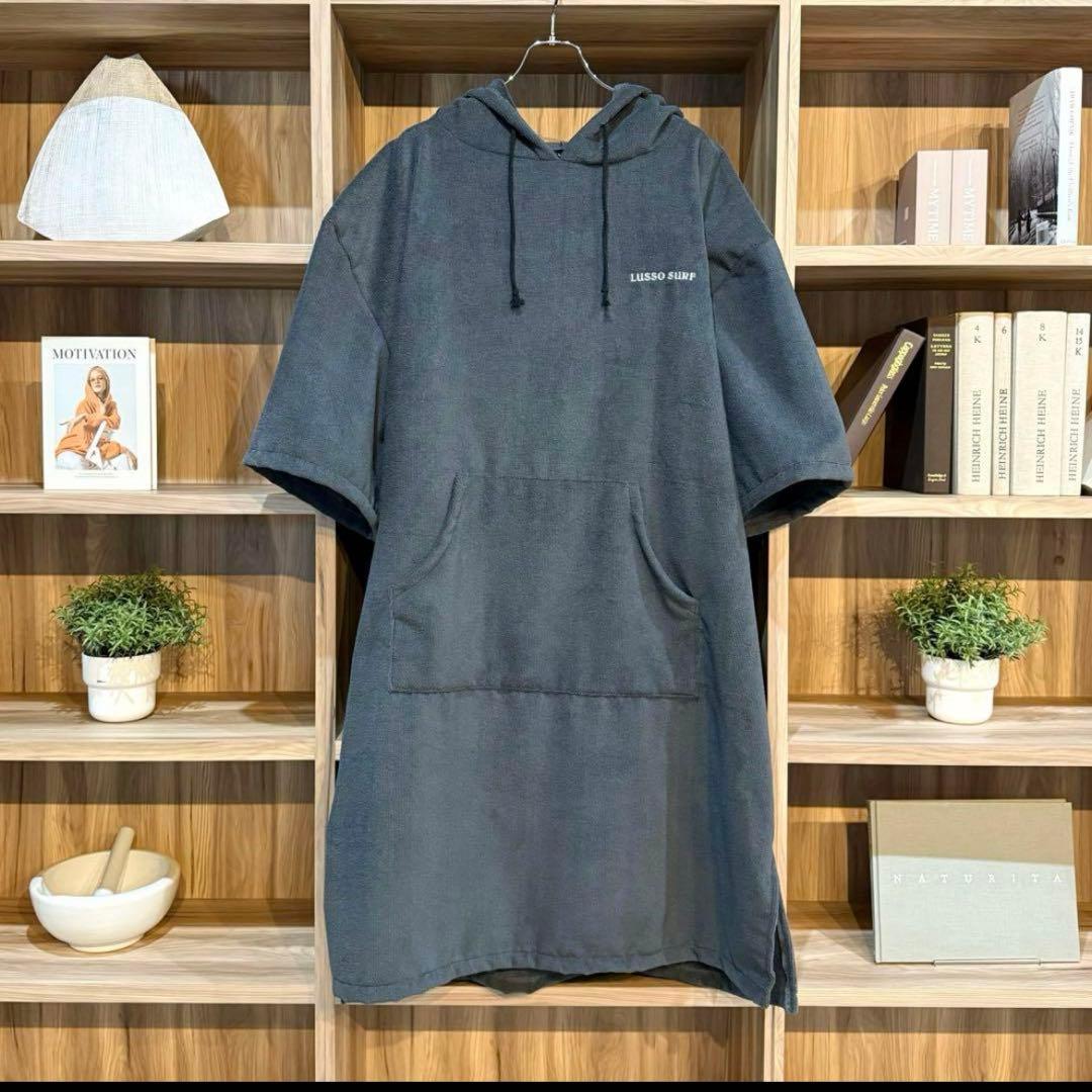 海⭐︎プールのお着替えに！LUSSO SURFオシャレポンチョ　チャコール