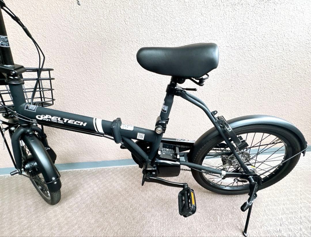 ペルテック TDN-208L マットブラック 電動アシスト自転車 美品 折り畳み