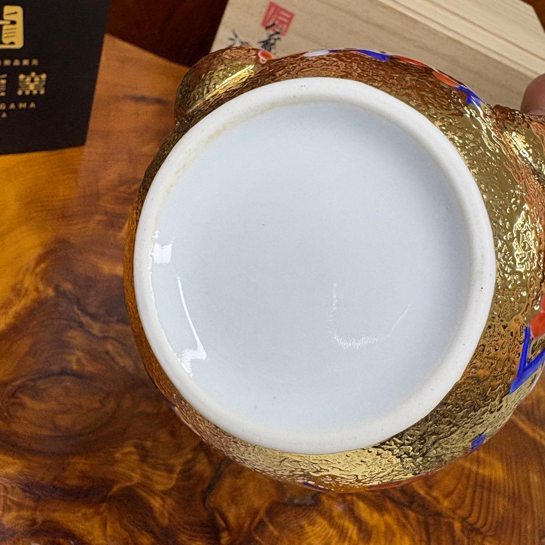 有田焼 金龍窯 伝統工芸師 江口天童 金彩梅絵　急須　煎茶道具