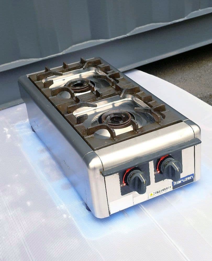 LPガス専用 2017年製 マルゼン 業務用 ガスコンロ 2口 M-822DC