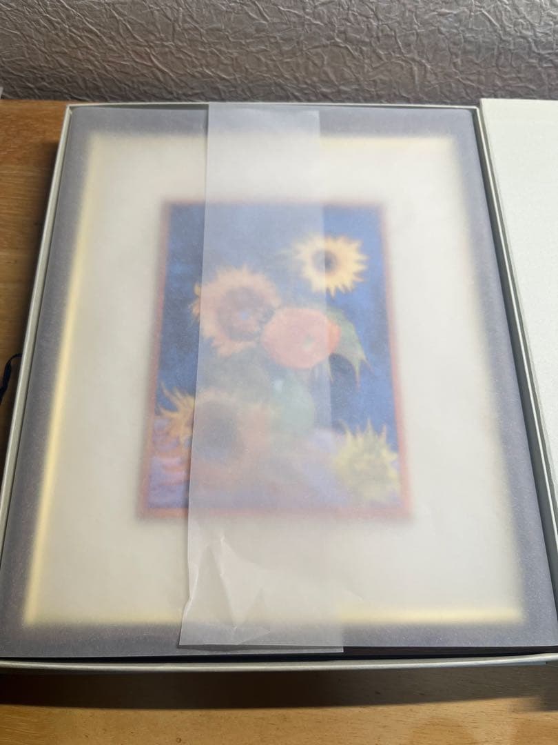 【美品】ゴッホ ひまわり 油彩画 イーゼル付き