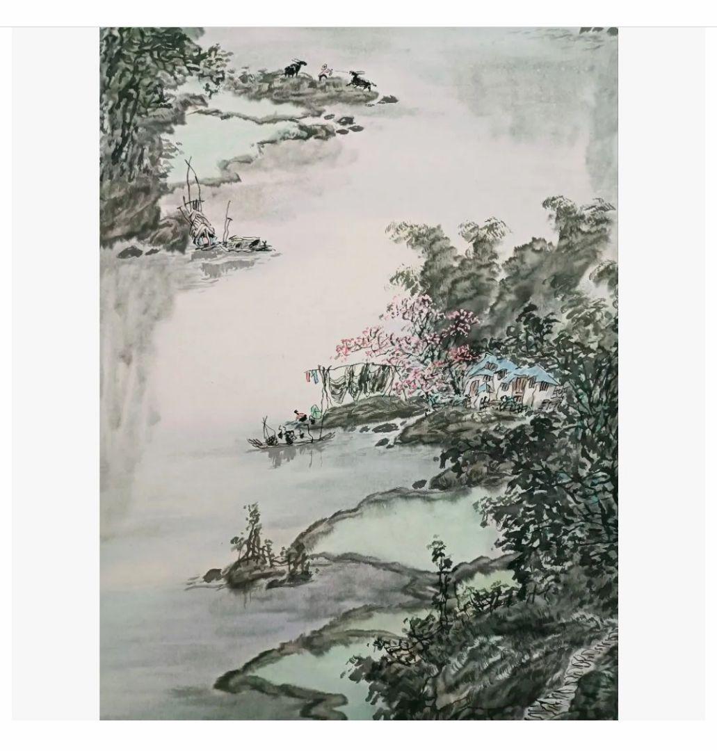 美品 漓江煙雨画 龍脈 山水画 花鳥風月 中国掛け軸 美術工芸品