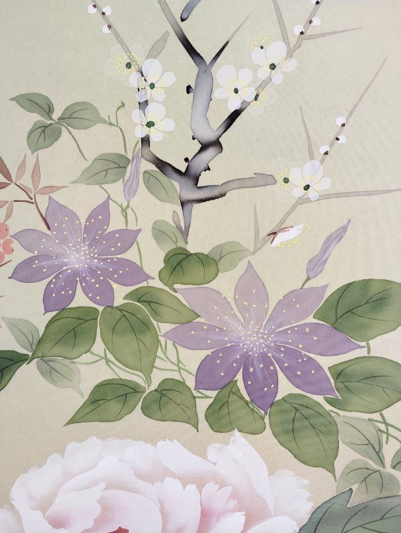 12-10　掛け軸　西村　華山　四季草花
