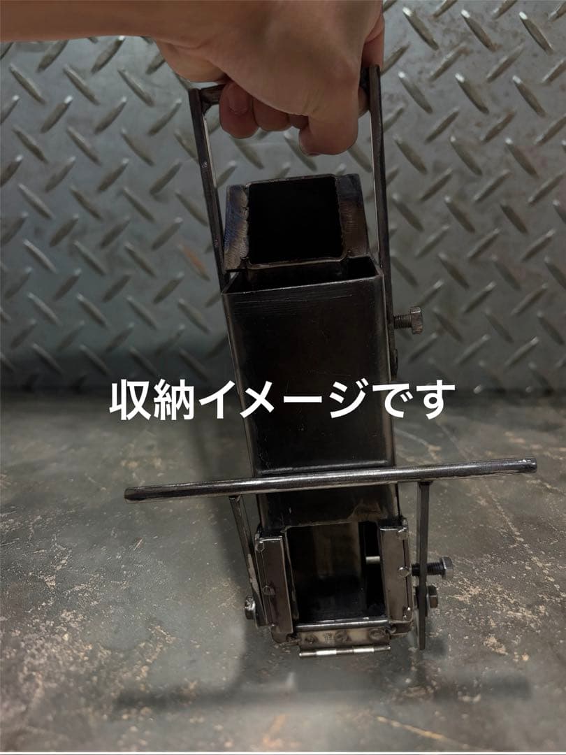 「鉄屋製 ロケットストーブ｜コンパクト収納式・軽量約3kg｜スクラップ再生」