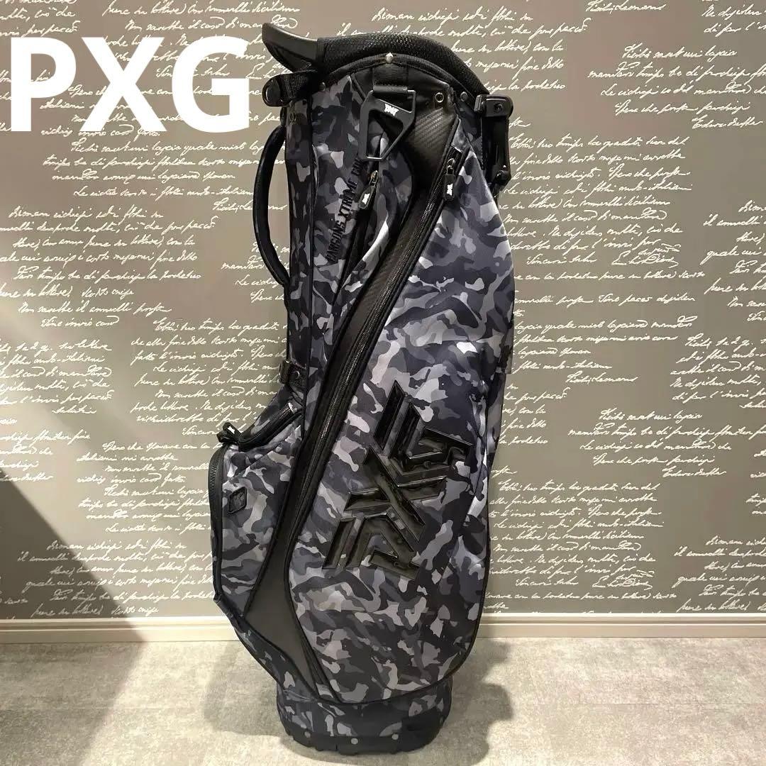 【良品】　PXGキャディバック 迷彩柄 スタンド機能 超軽量
