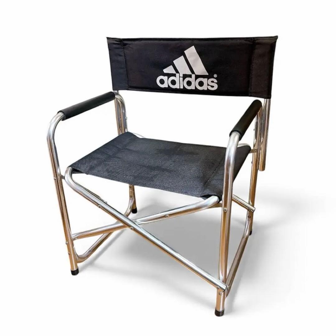 【希少】90s adidas 折りたたみチェア 黒 シルバー ディレクターチェア