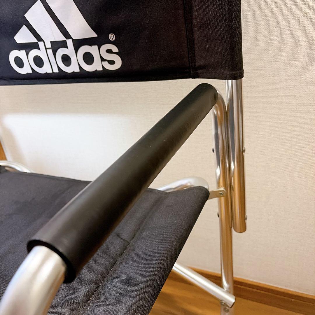 【希少】90s adidas 折りたたみチェア 黒 シルバー ディレクターチェア