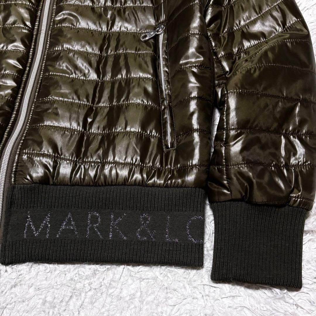 【美品】マーク&ロナ　中綿ダウンジャケット　カーキ×ダークグレー　M