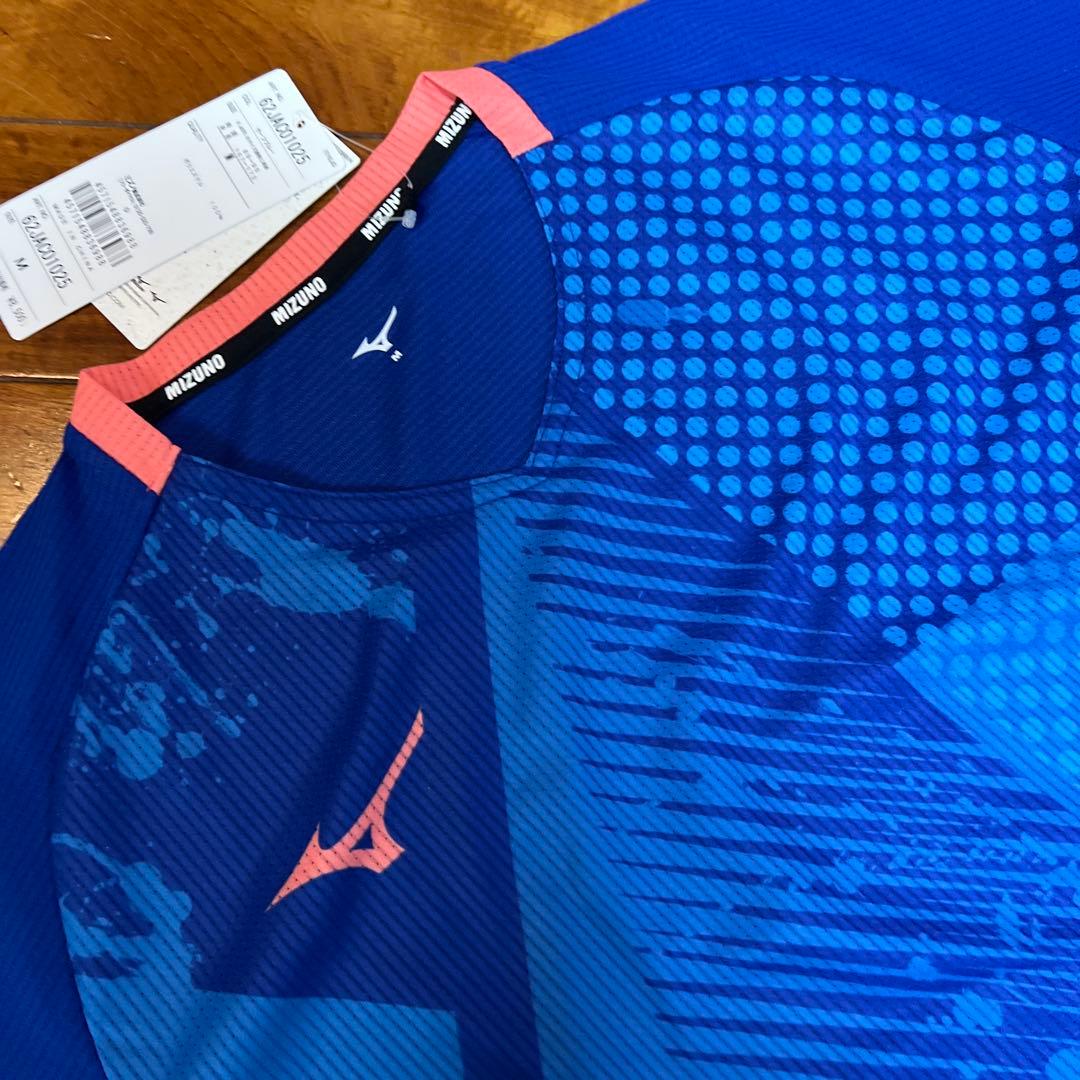 No.4955 MIZUNO ミズノ シャツ サーフ ブルー M テニス ウェア
