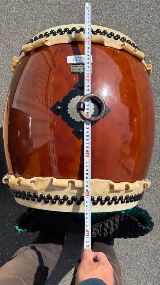 【引取り限定】和太鼓 集成材尺5直径約45cm②