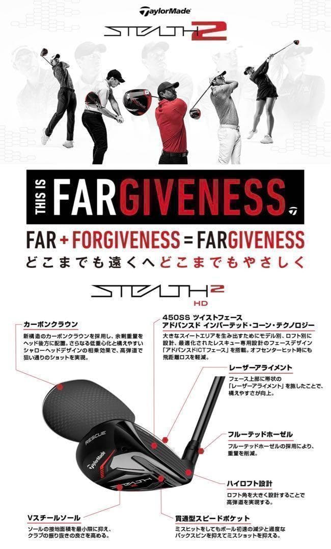 【新品・未使用】テーラーメイド　ステルス2 HD レスキュー　4　フレックスR