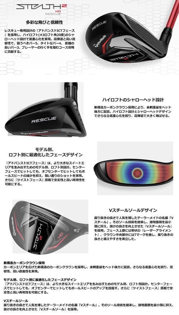 【新品・未使用】テーラーメイド　ステルス2 HD レスキュー　4　フレックスR