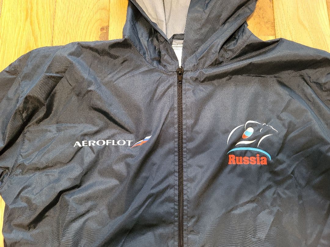 AEROFLOT フード付きウィンドブレーカー ネイビー XL