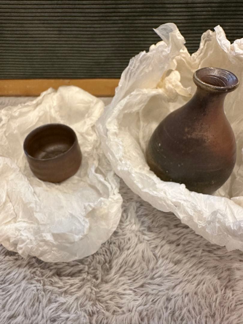 戸田桂子 陶器セット備前焼　徳利とぐい呑みセット