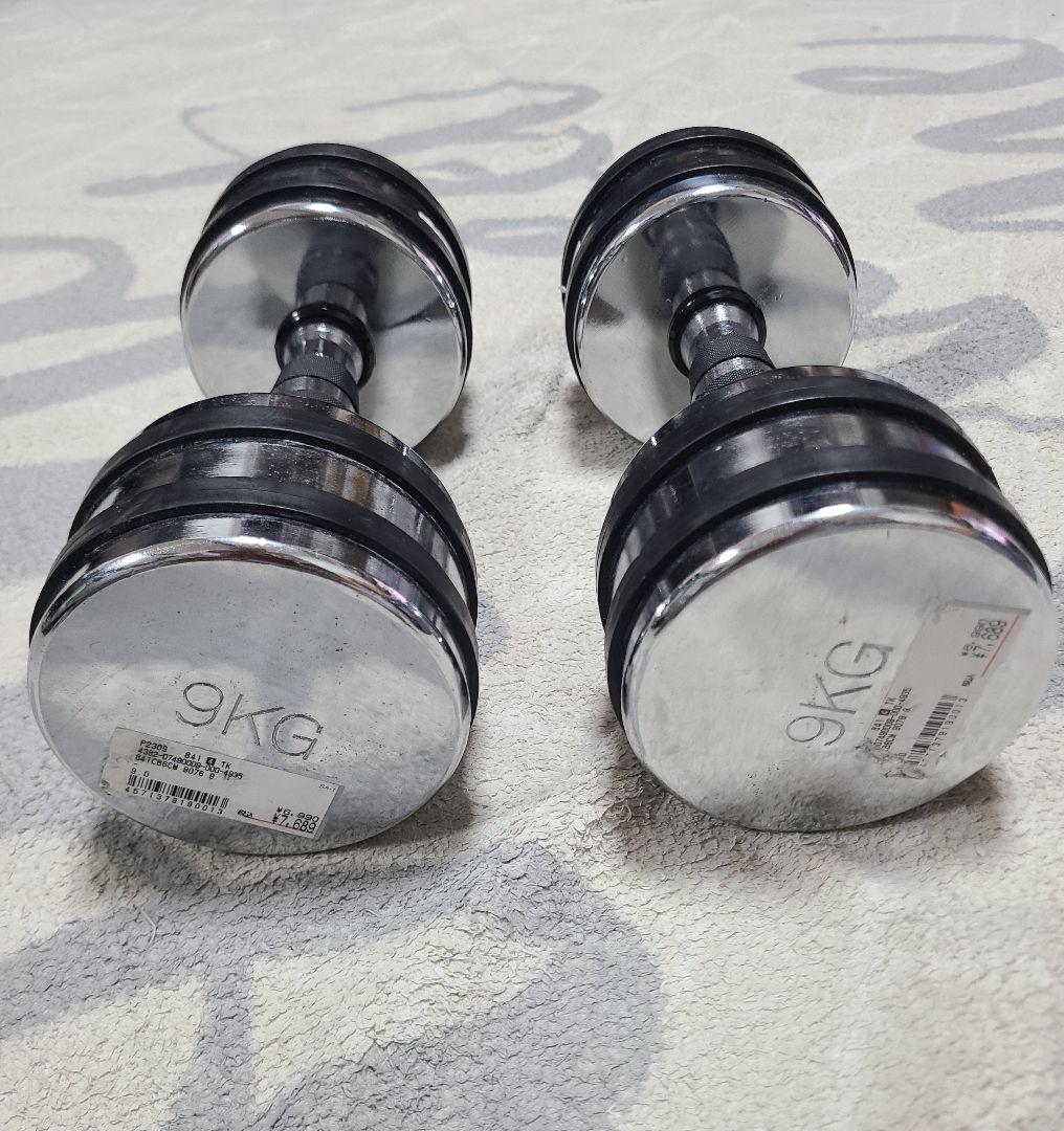 クロームダンベル 9kg × 2個セット コアブレード 筋トレ　 トレーニング