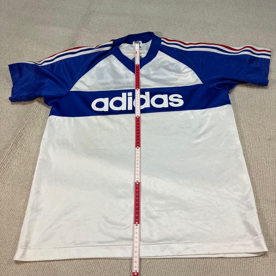 【L】old adidas 半袖シャツ　トレフォイルロゴ　トリコロール　マリノス