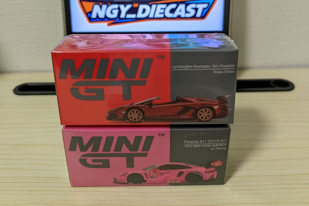 ミニカー MINI GT PORSCHE 911 & LAMBORGHINI SVJ