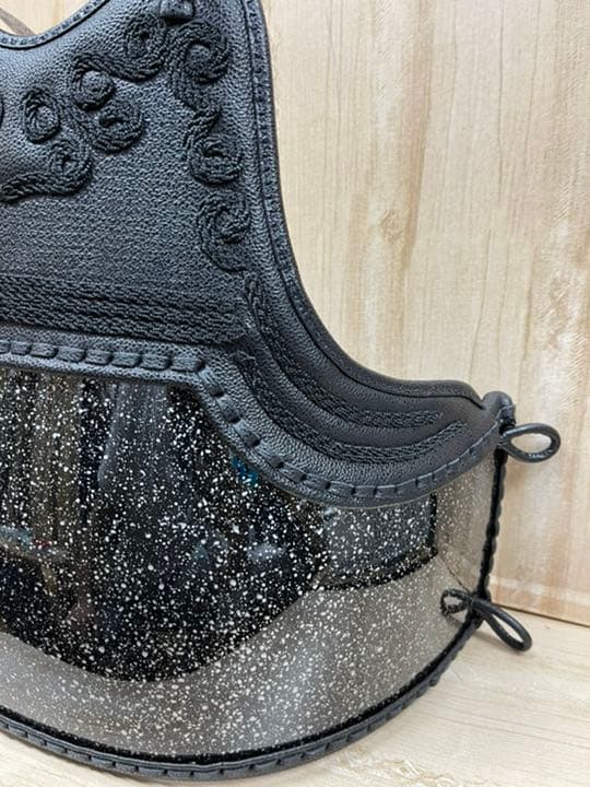 剣道　白黒霜降り胴　なぎなた　新品　防具　垂　小手　面　磨胴　タタキ胴　石目胴