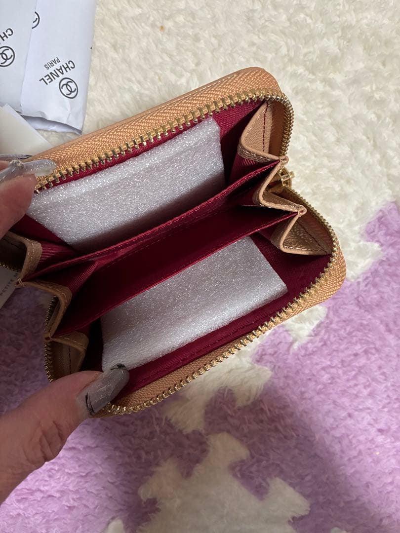 CHANEL ベージュ ノベルティミニ財布