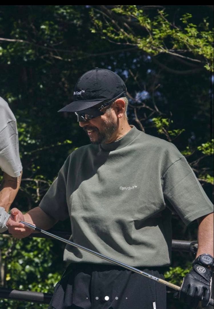 Cph/Golf™ ハーフモックネックTシャツ スレートグリーン　XL