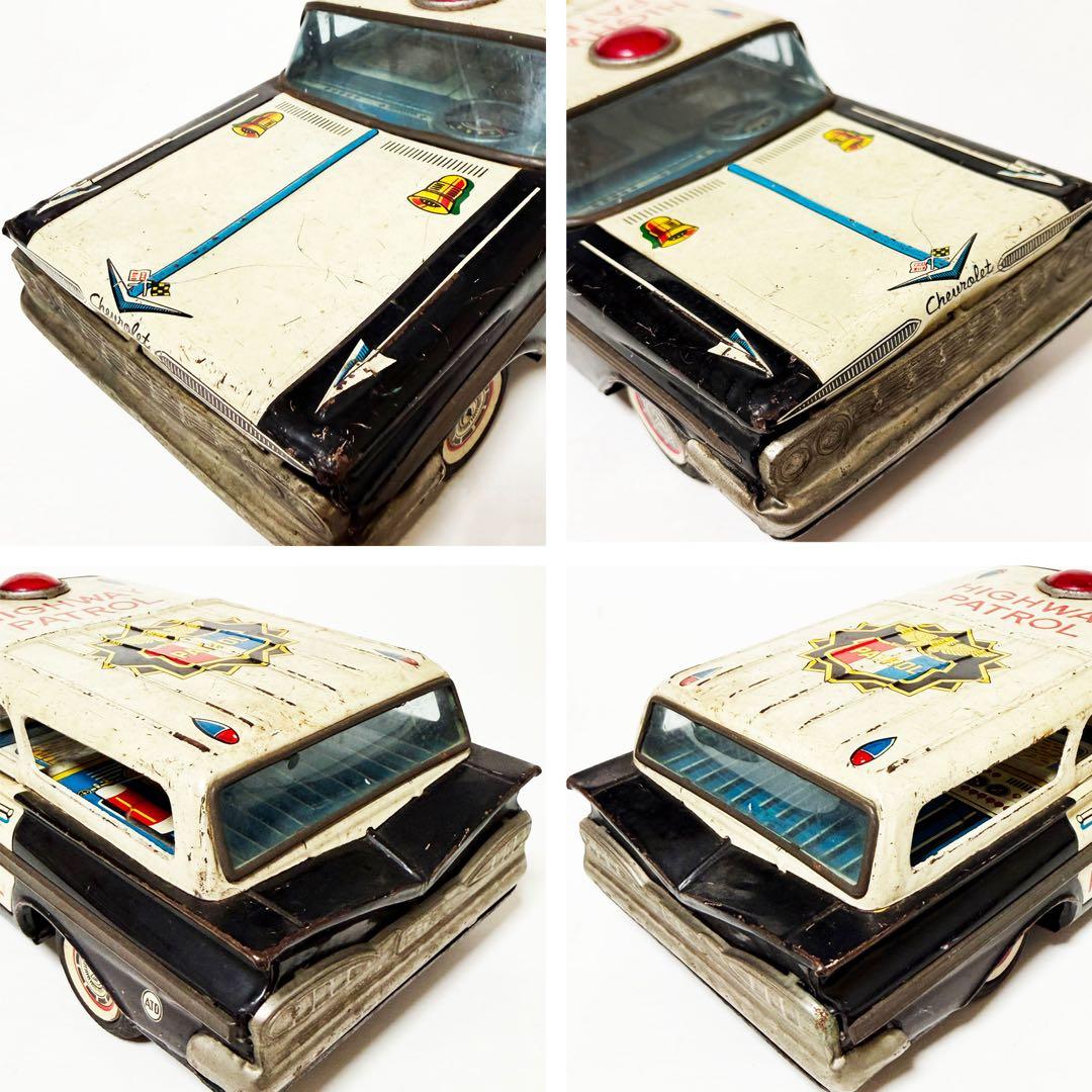 ■1959年型 シボレー インパラハイウェイパトロール ブリキ玩具■ダメージあり