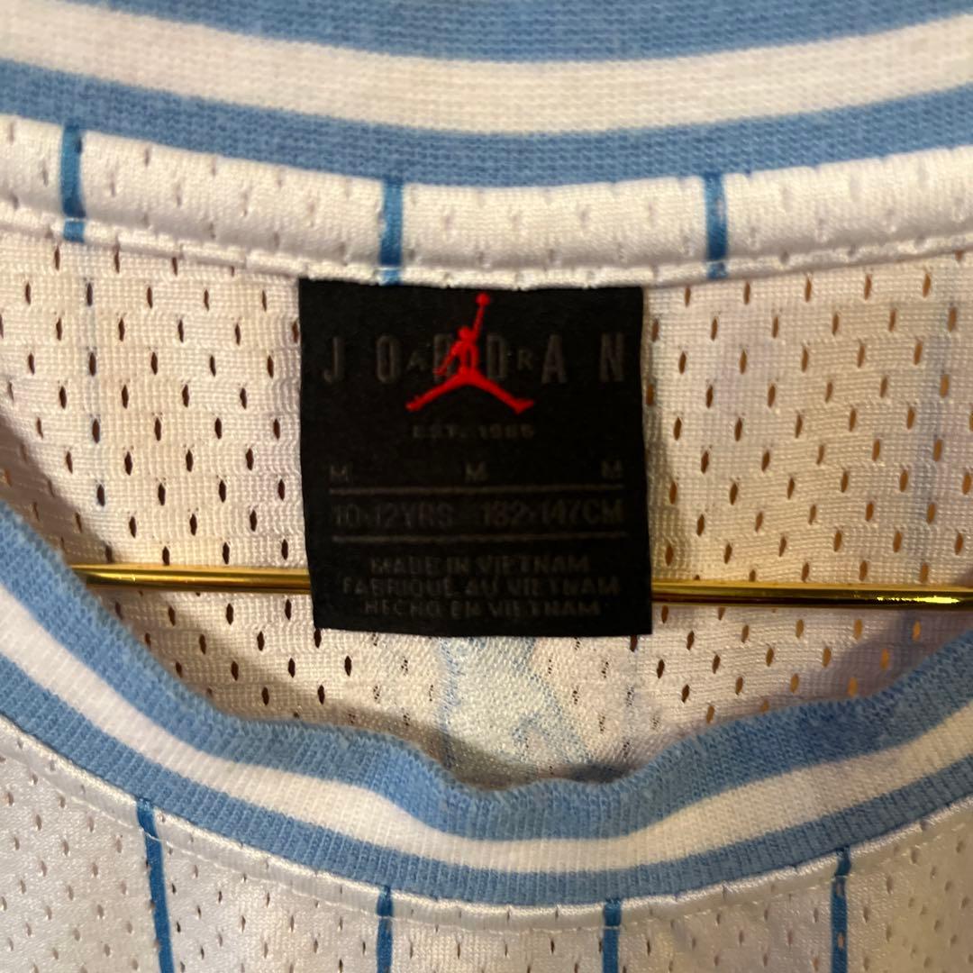 【人気】ジョーダンブランド UNCカラー ゲームシャツ ストライプ NBA M